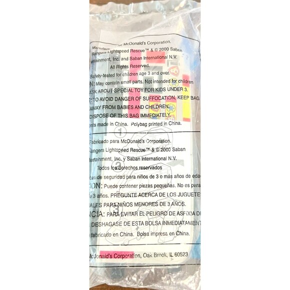 McDonalds Happy Meal Toy Power Rangers Rescue Pink Rail Rescue #6 2000 Vintage - Picture 8 of 9